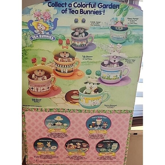 TEA CUP BUNNIES BUNNY HUGS N FLOWERS CANDY VIOLET PARTY TOY WITH BOX Please Read - Picture 11 of 13